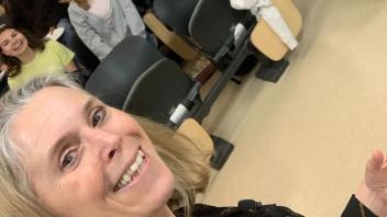 Tracy Winsor selfie after lecturing